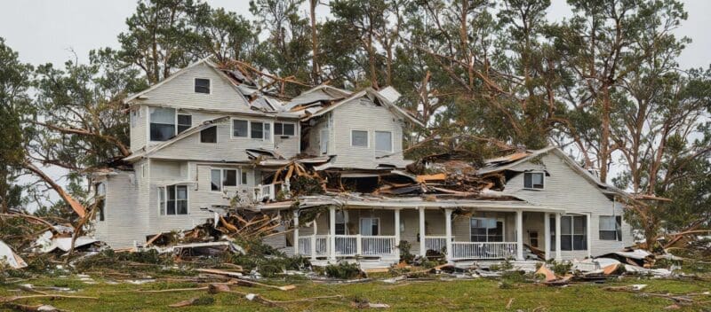 Hurricane damage emergency temporary housing,